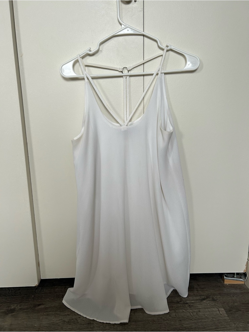 Blue Rain White Strappy V-Neck Dress